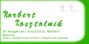 norbert kosztolnik business card